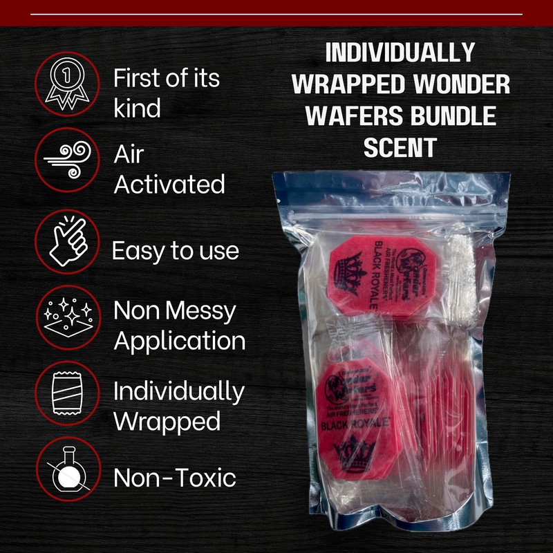 Wonder Wafers 75 count Air Fresheners Individually Wrapped, Black Royale