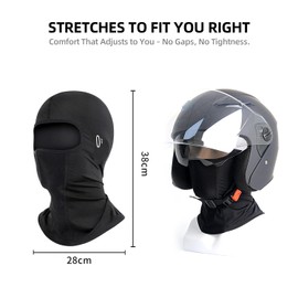 Bay Breeze Balaclava Ski Mask for Winter Outdoor Activities, Thermal Face Cover, Windproof Neck Warmer for Skiing, Snowboarding, Motorcycle Riding, Cycling, UV Protection (Black - Sun Glasses)