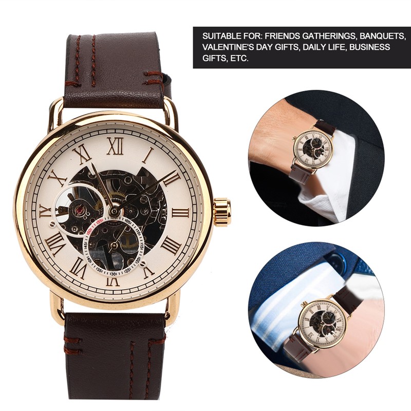 FORSINING Fashionable Wrist Watch Mechanical Semi Automatic Hollow Pattern Men's