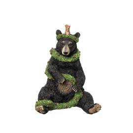 C&F Home Black Bear Christmas and Holiday with Squirrel and Garland Figure Figurine Decor Decoration Black