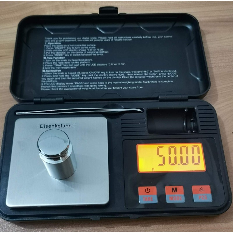 Disenkelubo Digital Mini Scale, 200g /0.01g Pocket Scale, 50g Calibration