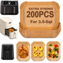Air Fryer Liners for Ninja Dual Airfryer, Rectangle Air Fryer Liners for Ninja DZ201/ DZ401/ DZ550, Ninja Crispi DualZone 6-in-1 Glass, Bella Slim Airfryer, Chefman Air Fryer – 4-in-1 Slim 3.5 QT