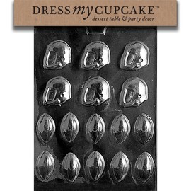 Dress My Cupcake Chocolate Candy Mold, Footballs and Helmets, Foot by Dress My Cupcake