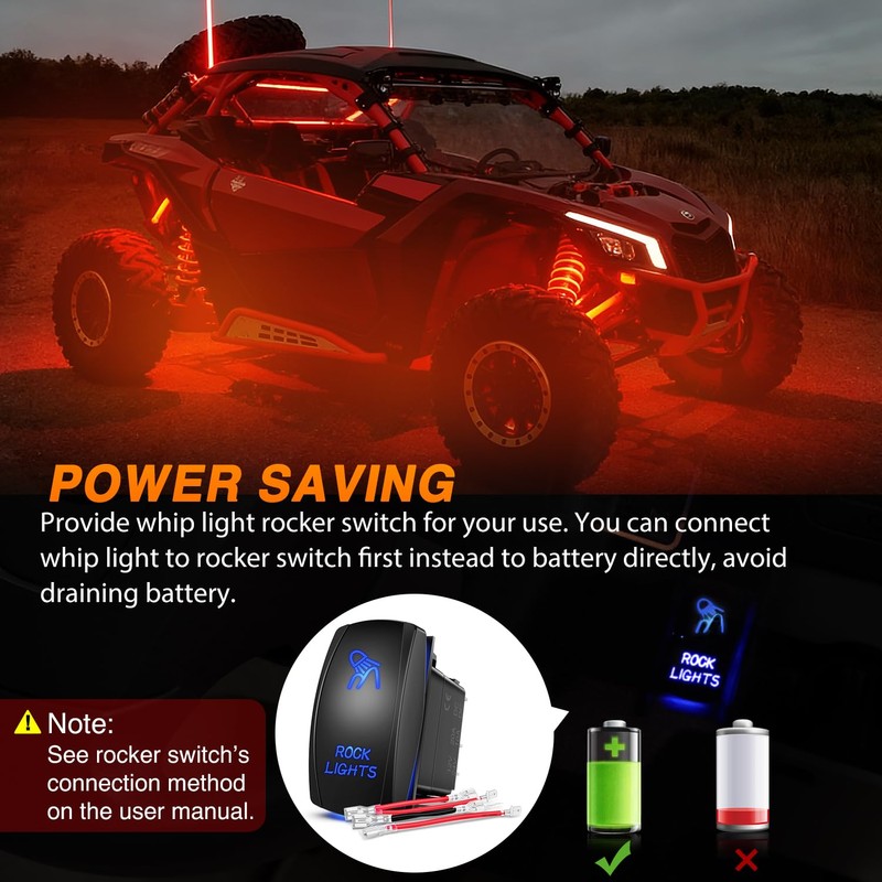Nilight RGB LED Rock Lights Kit 10 Pods Underglow Multicolor