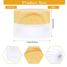 Molain 30 PCS 5 Gram Glass Cosmetic Containers Empty Sample Jars with Leak Proof Lids, Mini Makeup Sample Containers for Lotion Lip Balm Eye Cream Refillable (5 ML)