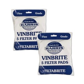 Replacement Filtabrite Pads (2-pack bundle, 5-pads per pack, 10 pads total) for Vinbrite MK3 Wine filter kit | wine making supplies| wine making equipment | gravity based filter | 5 gallons