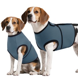 ROZKITCH Dog Anxiety Shirt Calming Jacket, Mesh Dog Anxiety Vest for Thunderstorm Fireworks Travel Vet Visit Separation Anxiety Relief Outdoor Indoor Elastic Breathable Calming Shirt Wrap Blue XL