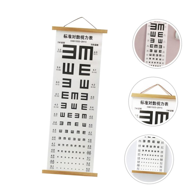 Mobestech Hangable Visual Eye Exam Chart Waterproof Tear-resistant Wall Eye