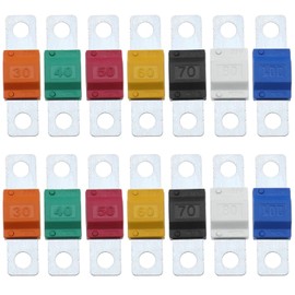 ECSiNG 14PCS Midi Fuses 30/40/50/60/70/80/100Amp 32V Automobile Fuse Bolt-on Fuse for Marine Power System Electric Hybrid Vehicle Automobiles DC Motor Car Audio