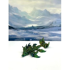 3D Printed Dragon, 3D Printed Articulated Dragon, Clover Crystal Easter Gemstone Orchid Rose Coral Reef Woodland Dragon, Fidget Toy Adults Fidget Toys - BD1 (Coral Reef Baby Dragon, Orange Blue Green)