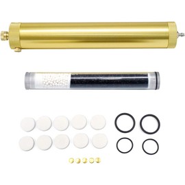Acecare PCP Air Compressor Filter 30mpa/4500psi Big Oil Water Separator High Pressure Air Filter L300mm OD50mm with 8mm Female and Male Quick Connector (Gold)