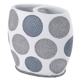 Avanti Linens Dotted Circles Collection, Toothbrush Holder, White