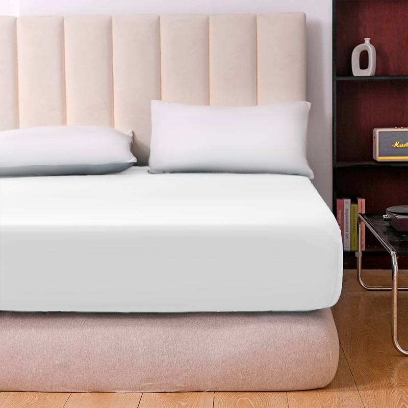 Hafaa Fitted Sheet Extra Deep Pocket Bed Sheet 16 inch