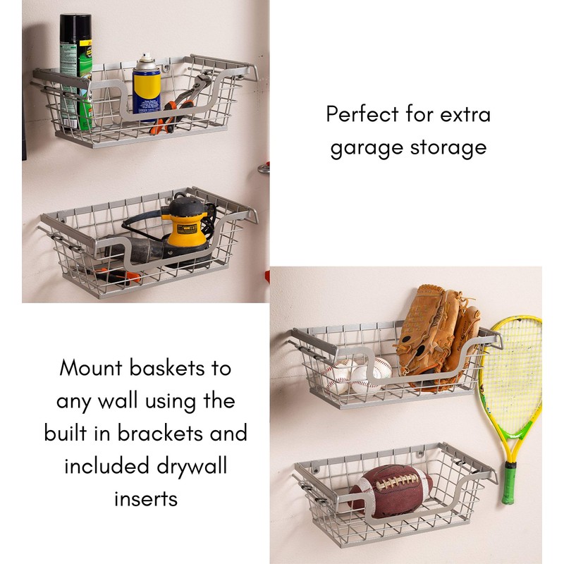 BirdRock Home Wire Basket for Storage - Set of 2