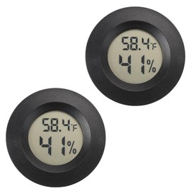 Mini Hygrometer Thermometer Digital Humidity Meter Indoor/Outdoor Humidity Monitor Reptile Thermometer for Greenhouse Garden Cellar Fahrenheit(℉)/ Celsius(℃) 2 Pack