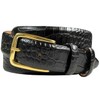 Andrew Genuine Italian Calfskin Leather Dress Belt for Men(Alligator Black,