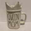 Rae Dunn QUEEN MOM Mug with Crown Topper - MOTHER'S