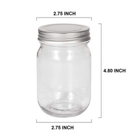 Accguan Mason Jars,Glass Jars With Lids 12 oz,Canning Jars For Pickles And Kitchen Storage,Wide Mouth Spice Jars With Silver Lids For Honey,Caviar,Herb,Jelly,Jams,Set of 20