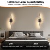 Daunton Modern Battery Operated Wall Sconce Set of 2, Black