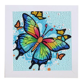 Children's Diamond Painting with Frame 5D Diamond Painting Pictures Children Animals DIY Mosaic Making Craft Set Girls Boys from 6 Years Creative Gifts Adult Wall Decorations 15 x 15 cm