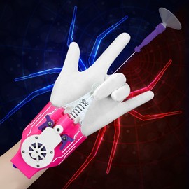 Spider Web Shooters Real,Spider Silk Launcher Wrist Toy for Kids, Web Slinger That Actually Shoots, Cool Gadgets String Gloves Shooters Toy Cool Toy Things for Superhero Fans (Pink)