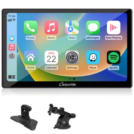 2025 CARPURIDE 9 Inch Car Play Screen for Car, Compatible with Wireless/Wired Apple CarPlay, Android Auto and Mirror Link - Bluetooth Audio, Navigation,Siri, FM, AUX