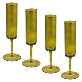 Karma Gifts, Vintage Flute Glass, Juniper, Set Of Four