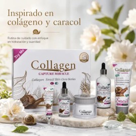 Crema Rejuvenecedora Colágeno, Baba Caracol, Hidrata Kit 5pz                                                                                          