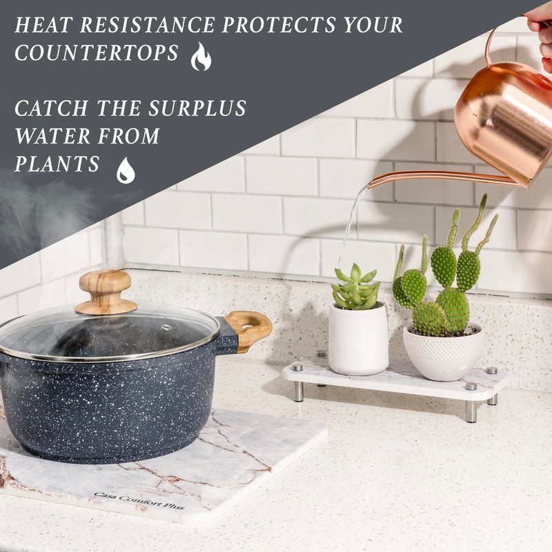 Stone Dish Drying Mat, 2 Piece Set, Water-Absorbent. Stone Drying