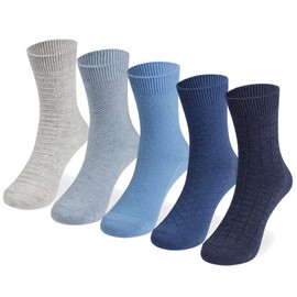 COTTON DAY Kids Boys Blue Gray Crew Casual Dress School Socks 4-6 Years Size 6 (S)