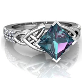 Awmnjtmgpw Fashion Retro Women 925 Sterling Silver Celtic Cut Rainbow Topaz Cubic Zircon Blue Topaz Women's Wedding Engagement Ring Size 6-10, size 10, 925 Sterling Silver,Silver, Topaz