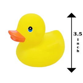Yellow Rubber Duck Toy Duckies for Kids, Bath Birthday Gifts Baby Showers Classroom Incentives, Summer Beach and Pool Activity, 3" (2-Pack)
