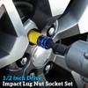 Thinkpro Lug Nut Impact Socket 1/2 inch Drive,8 Pieces Thin