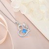 YIFSIY Butterfly Opal Necklace for Women 925 Sterling Silver Blue