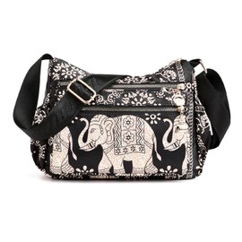 Jywmsc Women's Elephant Hobo Shoulder Bag Multi Pocket Casual Shoulder Bag Lightweight Crossbody Handbags Side Pocket, black, hobo