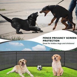 SUNLAX Privacy Fence Screen 6' x 22' Heavy Duty Mesh Fence Net Cover with Grommets for Patio Porch Pool Backyard Outdoor Chain Link Fence, Dark Grey (Customized)