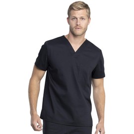 Cherokee Men & Women Scrubs Top Workwear Revolution Tech Tuckable V-Neck WW742AB, M, Black