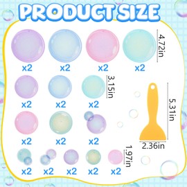 Fullhawl 30 Pcs Bubble Non Slip Bathtub Stickers 4.72 * 4.72 Inch Colorful Anti Slip Shower Floor Sticker Applique Adhesive Decals Treads with Scraper for Bathtub Bathroom Shower Floor(Bubble)