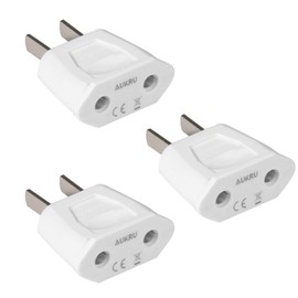 Aukru 3 x EU Europe Spain to USA/US/China/Japan/Canada/Mexico White Adapter