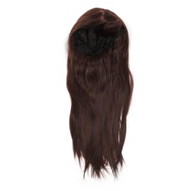 Brown Wig Fashionable Heat Resistant Soft Long Straight Layered Synthetic Wig for Party Stage Show Dance