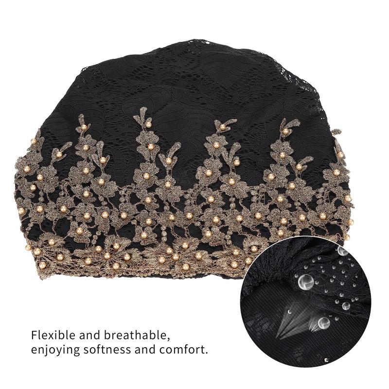 Slouchy Bonnet Casual Fashion Beaded Lace Breathable Loose Lazy Chemical