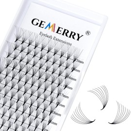 GEMERRY Ready-to-Use Fan Eyelashes, 8D Lashes Volume, Individual Eyelashes, 0.07 C Curl Mix, 15-20 mm Cluster Tufted Eyelashes for Eyelash Extension (8D-0.07-C-15-20 mm)