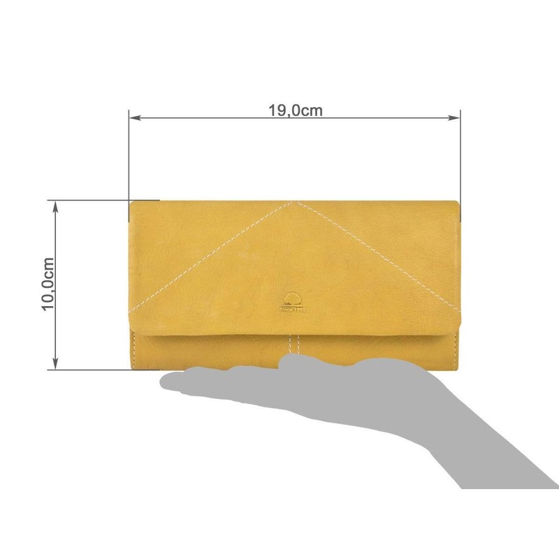Greenburry Tumble Nappa Leather Wallet 19 cm, yellow, Elegant