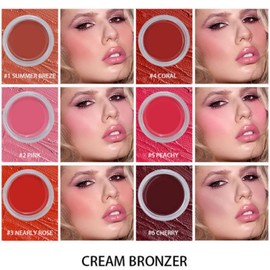 6 Colors Face Blush,Waterproof Matte Long Lasting Lightweight Blush Powder For Girls and Women