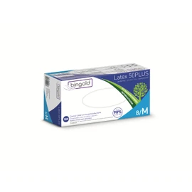 Disposable Gloves Latex 50PLUS Natural Box of 100 Sizes S, M, L or XL, m