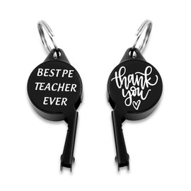 FOTAP PE Teacher Gift Coaches Whistle PE Teacher Appreciation Gifts Best Teacher Ever Gift Thank You for PE Teacher Teacher's Day Gifts (PE TEACHER)
