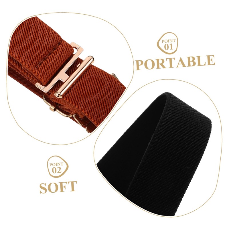 TOVINANNA 3pcs Adjustable Elastic Waistband for Durable Softball Belt Black