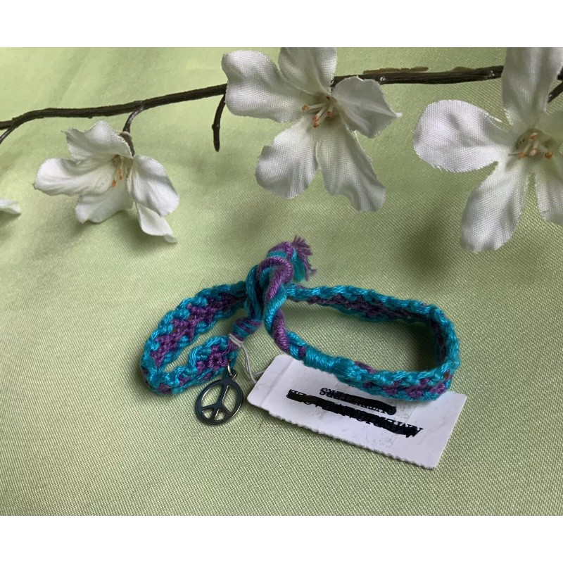 AMERICAN EAGLE OUTFITTERS BRAIDED BRIGHT BLUE AND PURPLE FRIENDSHIP BRACELET-NEW