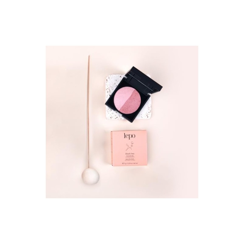 LEPO Blush Duo, blush with organic corn starch, a natural