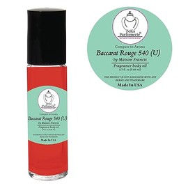 Compare to Aroma and Compatible with Baccarat Rouge 540 by M. Francis for Woman and Men Fragrance Body Oil on 1/3 oz (9.86ml) size Roll-On Botlle